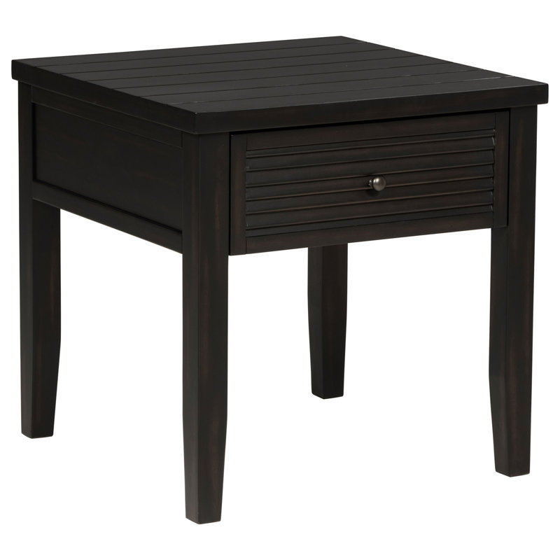 Sutter Distressed Java 1-Drawer Square End Table