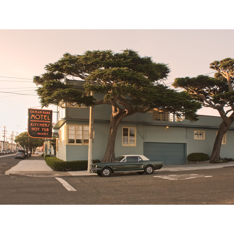 Classic Car At Motel (San Francisco, CA) Print by Ben Swire, 25.25" H x 31.25" W