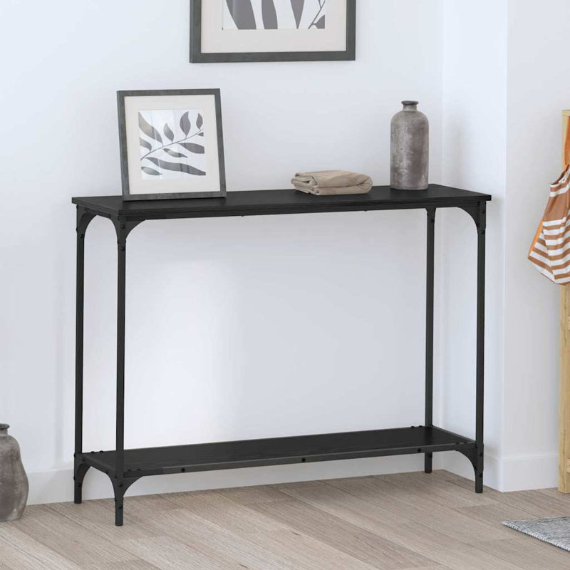 Console Table, Black Oak, 75cm H x 101cm W x 30.5cm D