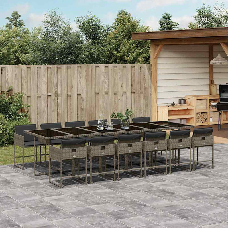 Patio Dining Set with, Grey, Grey