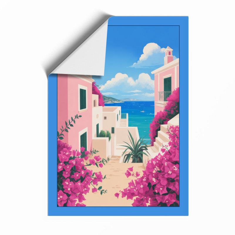 Mediterranean Escape Coastal - Framed Print, Unframed, A1 - 84.1 x 59.4 cm