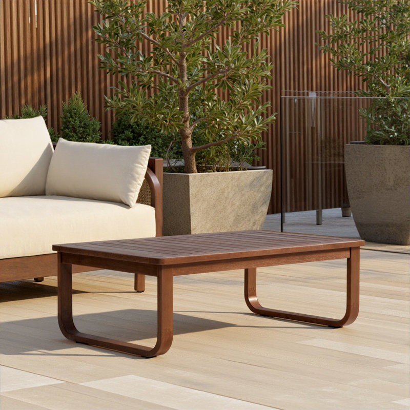Table basse d'extérieur Delavina en eucalyptus brun, Brun