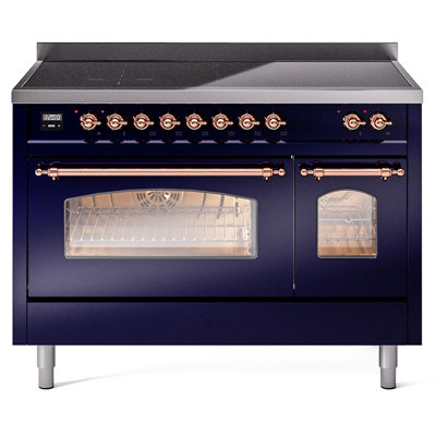 Cuisinière à induction 48 pouces avec 6 éléments à induction ILVE Nostalgie II Series (porte en verre)