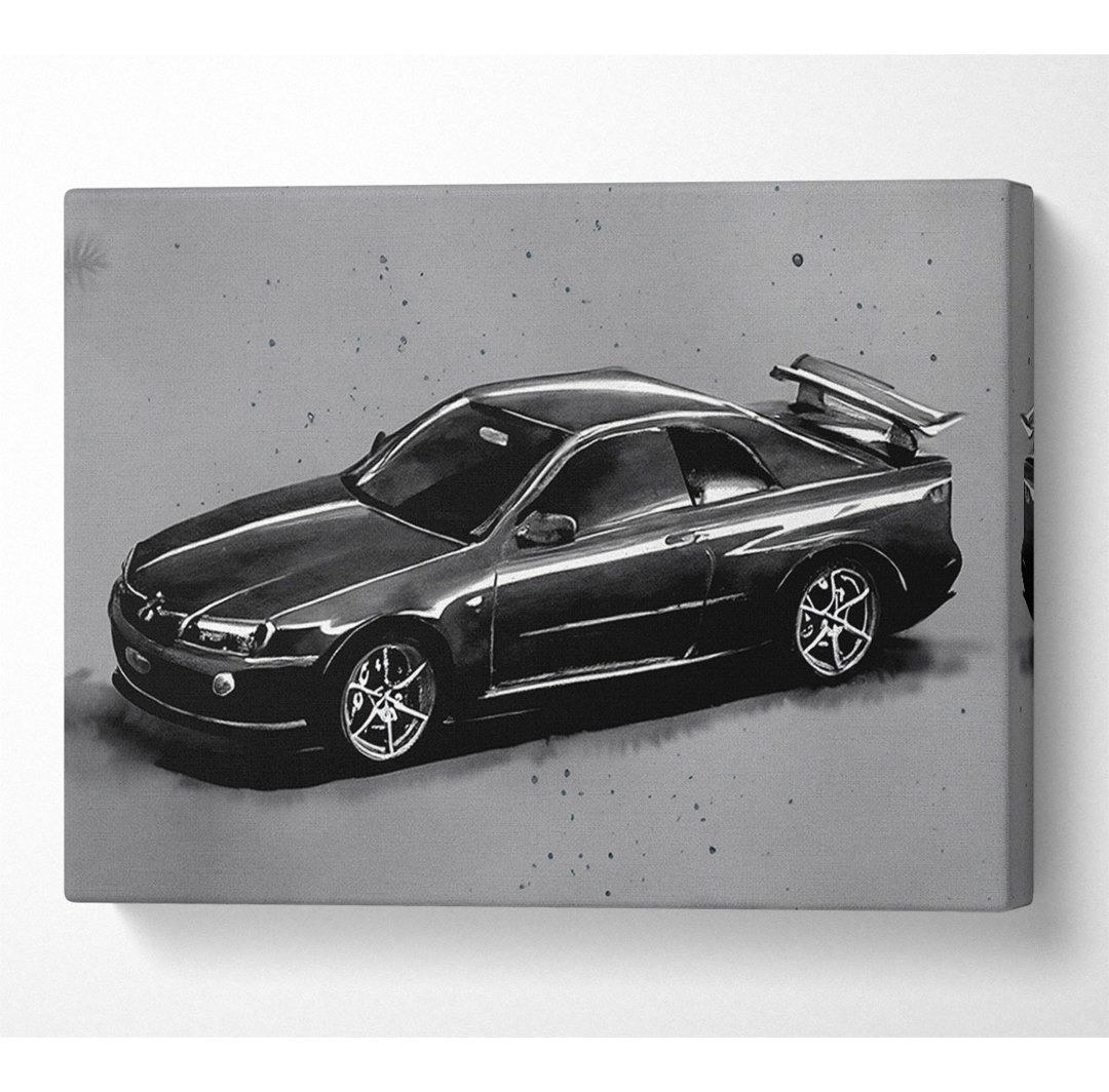 Nissan Skyline Grau - Kunstdrucke auf Leinwand - Wrapped Canvas