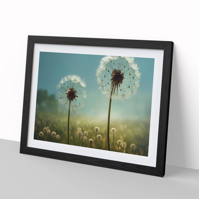 Dandelion Field Vol.5 - Single Picture Frame Print, Black, 46cm H x 64cm W x 2cm D