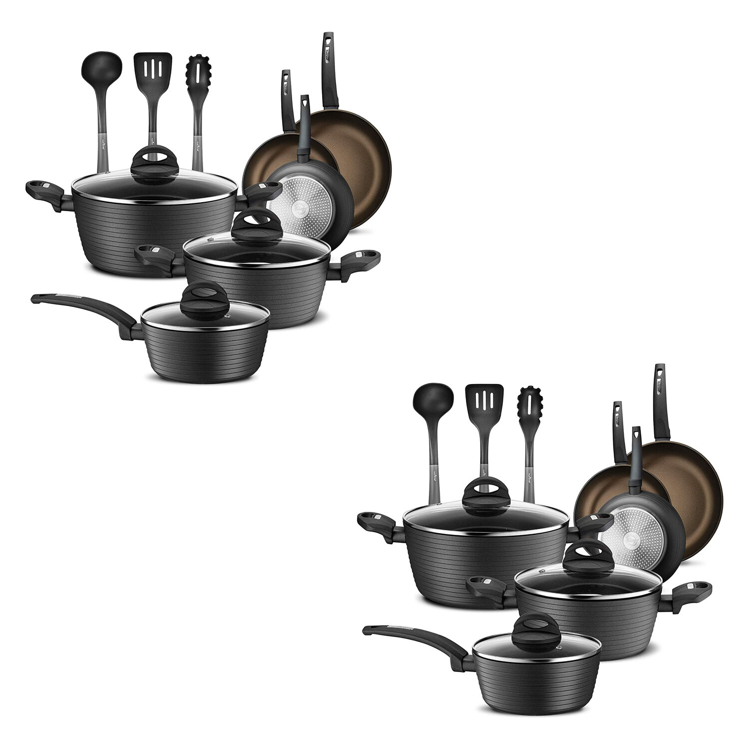 NutriChef 12-Piece 2-in Ceramic Cookware Set with Lid in the Cooking Pans &  Skillets department at