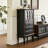 Small Retro Glass Accent Cabinet