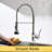 Commercial Kitchen Faucet With Pull-Down , Brushed Nickel, Single Handle, Spacious Spout For Kitchens Pull Down Lever Contemporary And Bath Sinks Faucets Appliances Fixtures Accessories Decor