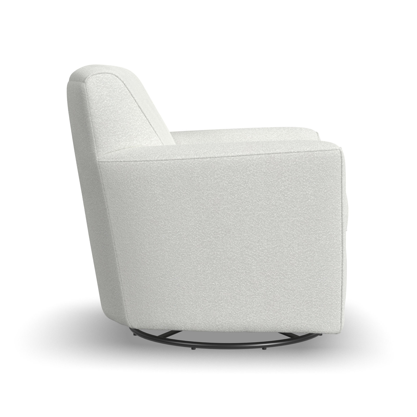 Monarch Swivel Armchair, Snow Performance Boucle