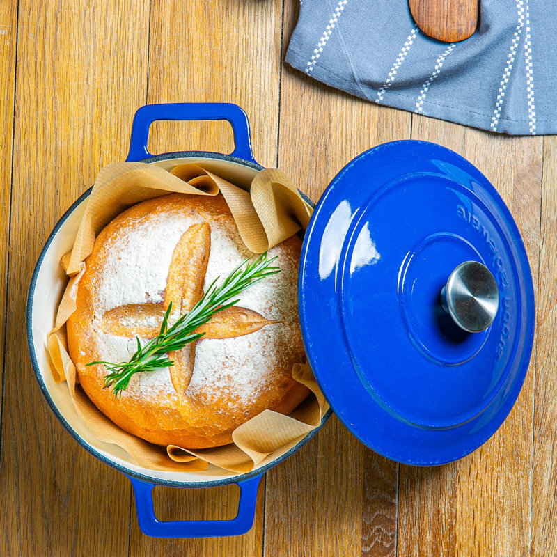 Argon Tableware Cast Iron Casserole Dish Set, 3.5 L, Blue