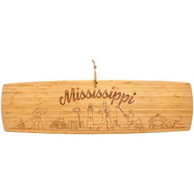 Mississippi 30-Inch Engraved Bamboo Charcuterie Board
