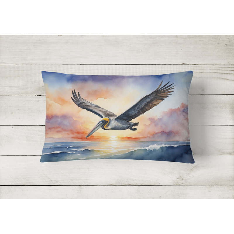 Coussin Pelican Fyling at Sunrise, Rectangle H 12 po x l 16 po