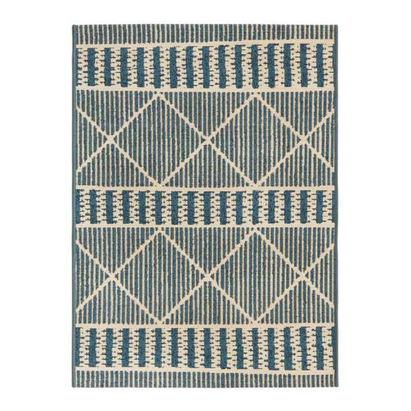 Blue Dalyan Indoor/Outdoor Trellis Rug, Rectangle 2' x 3'