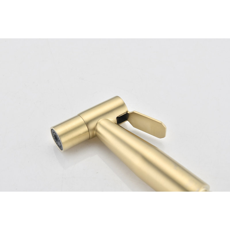 Brushed Gold Metal Bidet - Handheld Toilet Sanitary Product, Adjustable Spray Functionality, Rust- Material Cloth Diaper & Bathroom Metal, Hygienic Equipment, , Finish