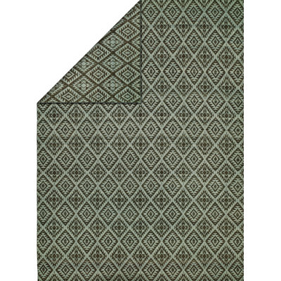 Wool Geometric Area Rug in Blue