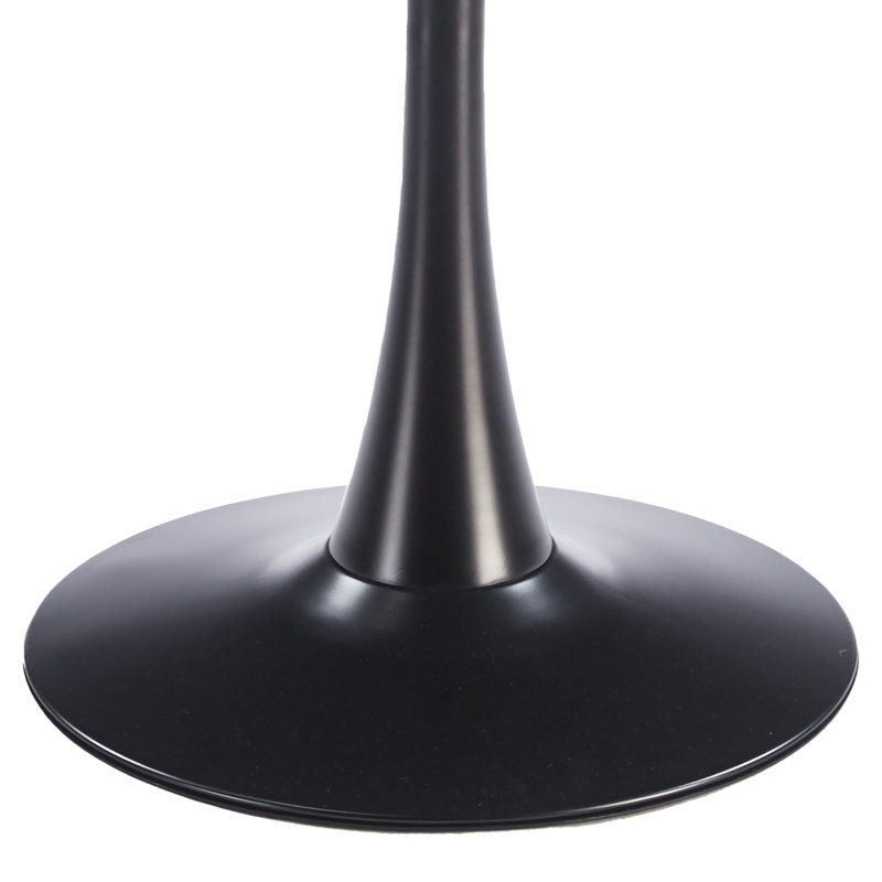 Bristol Modern Round Dining Table With MDF Top And Stainless Steel Pedestal Base, Melamine Top Finish Kitchen Table, 24" Wide
