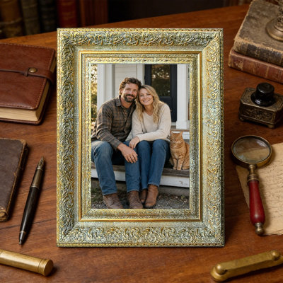 Antique Gold 1PC 11" x 14" Decorative Picture Frame with Lightweight PS Frame