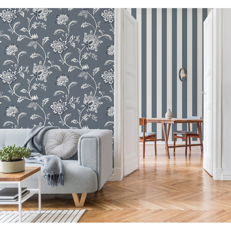 Papier peint Juliette Jacobean, Bleu