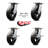 4-Piece Rubber and Steel Caster Set