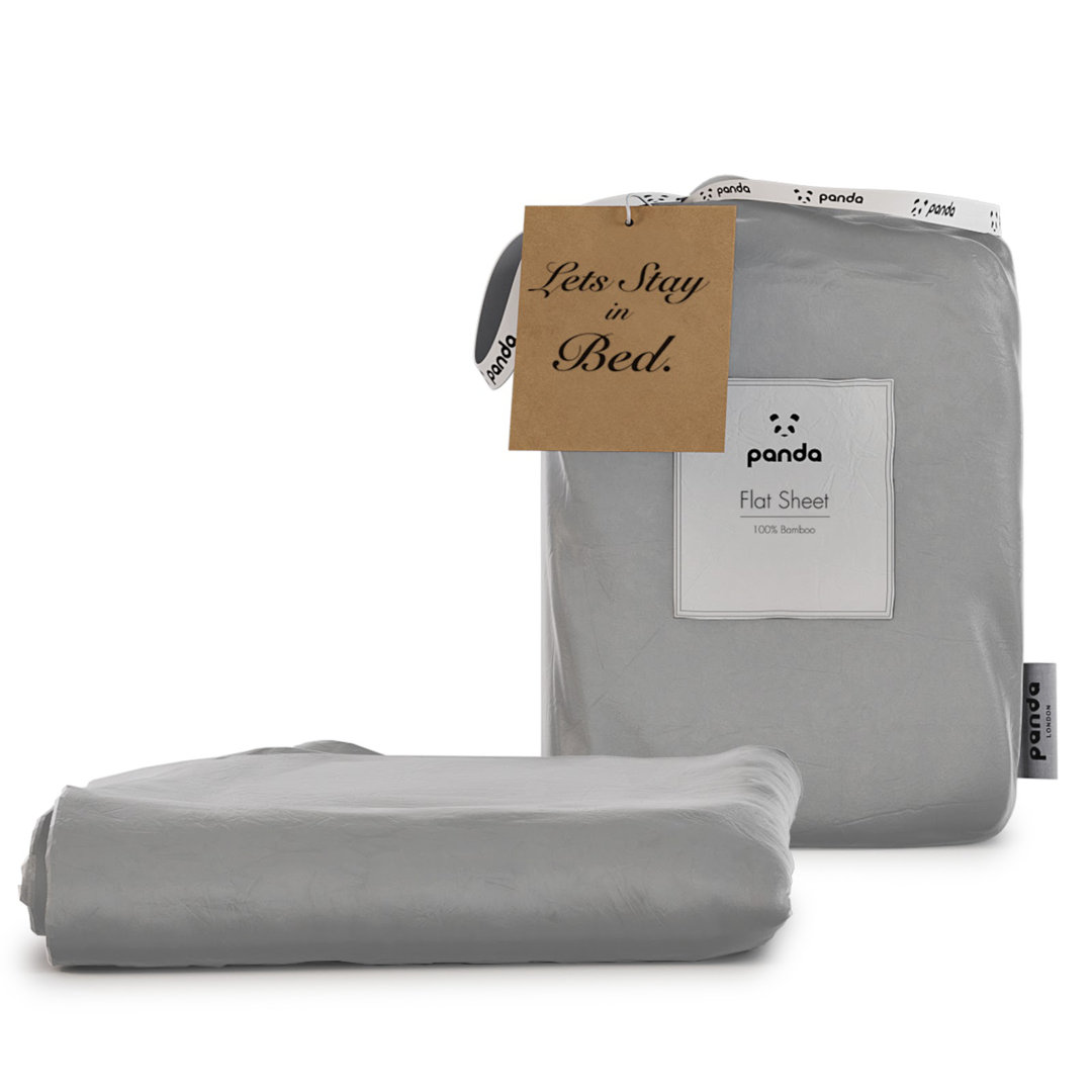 B&Q -  100% Bamboo Bedding Flat Sheet Quiet Grey - Image 4