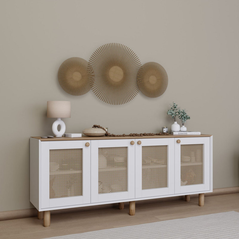 Console moderne moderne, noyer clair, 70,9 x 29,5 x 15,8 pouces | 100% panneau de particules enduit de mélamine, épaisseur: 0,7 pouce | Nombreuses tablettes au design scandinave élégant, parfaites pour le salon et le vestibule