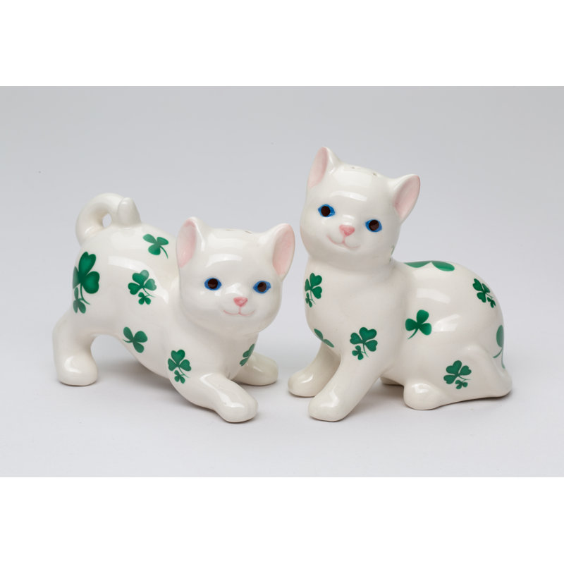 Ensemble de salière et poivrière pour chat Cosmos cadeaux Shamrock