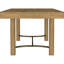 Table de salle à manger extensible Sand Wash 9, table rectangulaire extensible, dossiers en canne tissés à la main et sièges rembourrés en tissu crème pour un style d'évasion côtière avec du bois brun, espace de table confortable