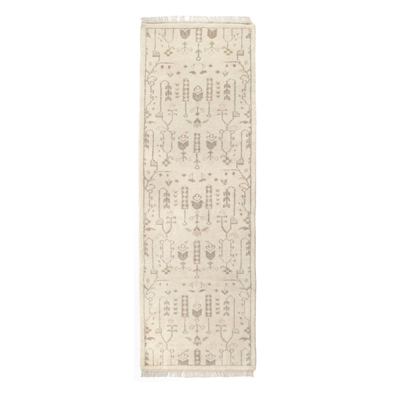 Tapis en laine noué à la main Dara, Tapis de couloir 2 pi 6 po x 8 pi