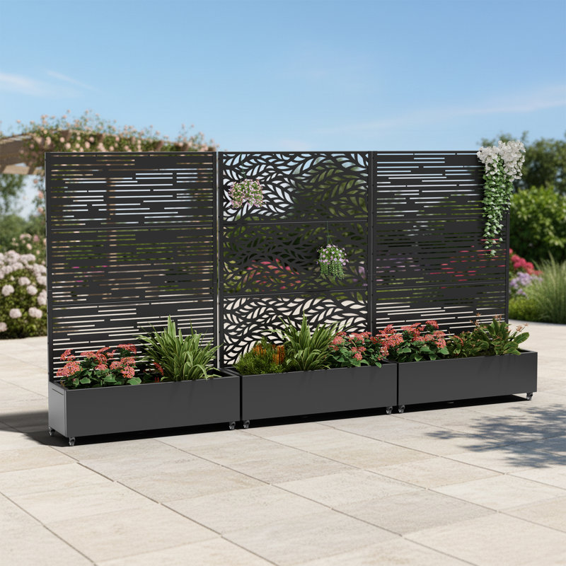 Lit de jardin surélevé en métal avec treillis H 72 po x l 141 po x P 16 po