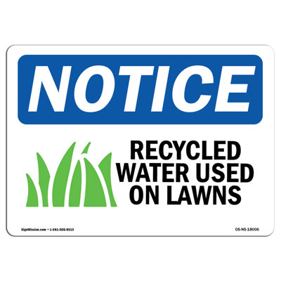 Recycled Water Used on Lawns Sign
