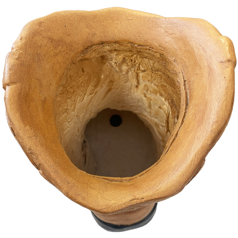 12' Cold Cast Brown Cowboy Boot Planter