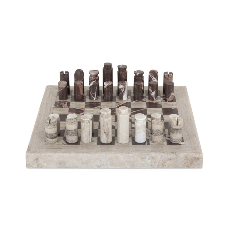 Stone Chess Set-Antique White Marble