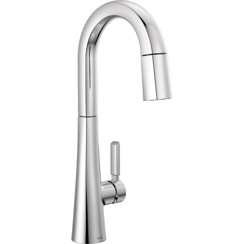 Monrovia Bar Faucet with Pull Down Sprayer, Chrome