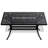 Patio Dining Table - Aluminum, Black, 34.93''W X 58.67''L, Umbrella Hole, Rustproof Frame Cast 160Lbs Weight Support