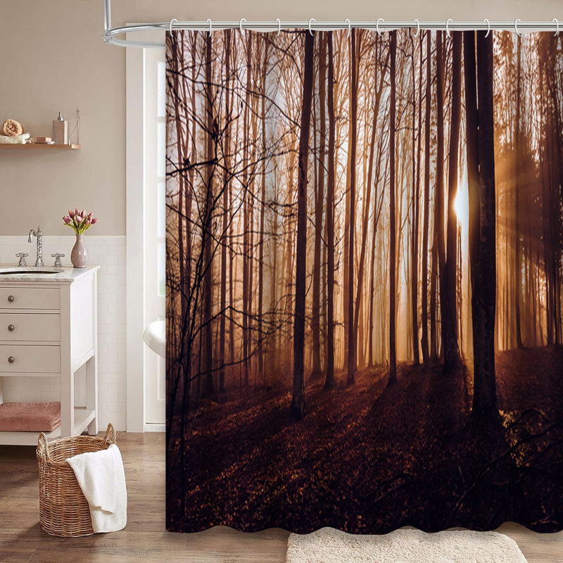 Rideau de douche Mystical Autumn Sunbeam Trees, L 72 po x l 84 po