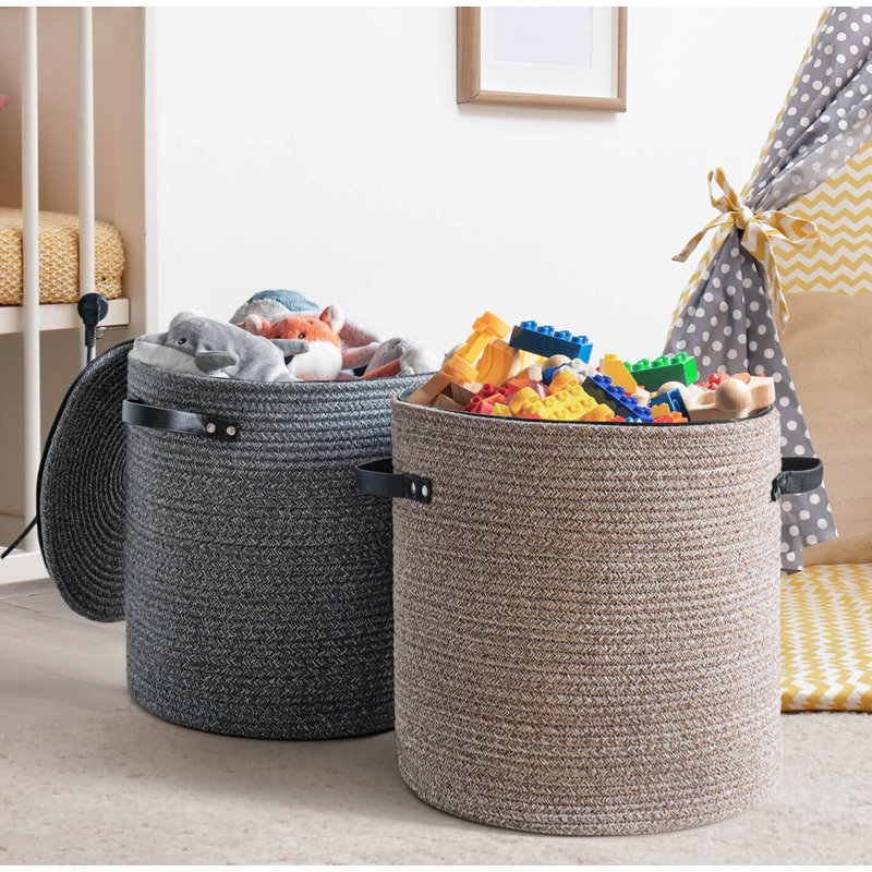 Panier de rangement en tissu, Gris