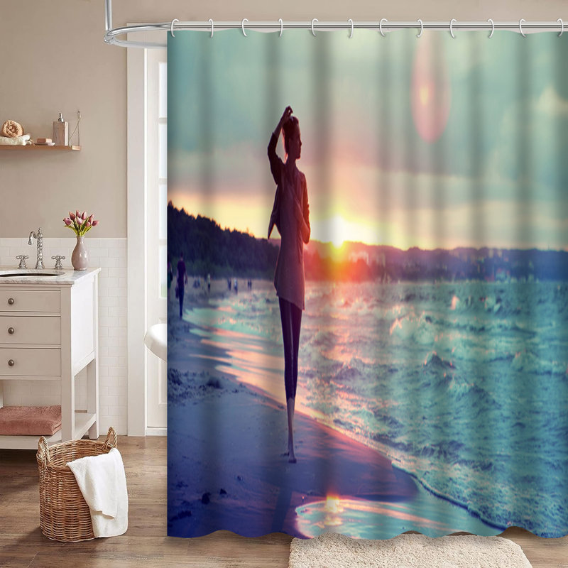 Rideau de douche Seashore Sunset Walk, L 72 po x l 84 po