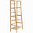 4-Tier Bamboo Ladder Shelf, Rattan Shelf, Trapezoid Open Bookcase, Display Storage Rack Organizer, Freestanding Flower Plant Stand, Ladder Bookshelf Ideal For Bathroom, Bedroom, Office, Study, Natural