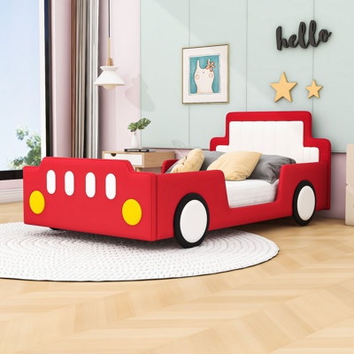 Lit plateforme simple avec roulettes Amarionna