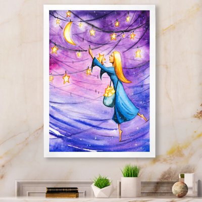 Magical Night With Skies - Art mural pour enfants, décoration sur toile