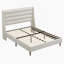 Grand lit plateforme avec tête de lit tapissier et tête de lit grand format, tissu en chenille de qualité supérieure, lit plateforme minimaliste moderne sans sommier-1225869163