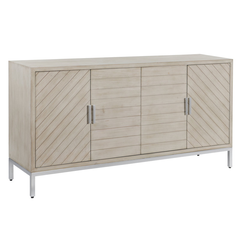 Norman Wyatt Home - Lakewood - Gray Washed 4 Door Wooden Cabinet