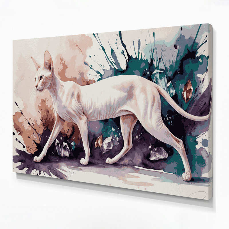 Cats Dwelf, art mural sur toile gris, H 11 po x l 14 po