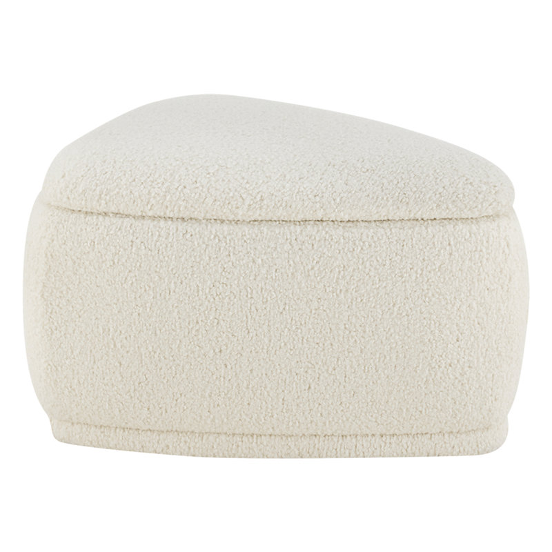 Repose-pieds de rangement triangulaire rembourré de 26,5 po Adna, Sherpa crème Aries