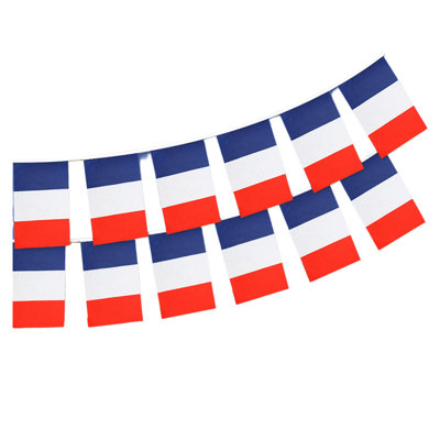 Kbndieu Bunting Flags for Watching France Football Matches Fans Themed Parties Setting Up A Bar Atmospheres with 20 Flags 14 X 21cm Flags