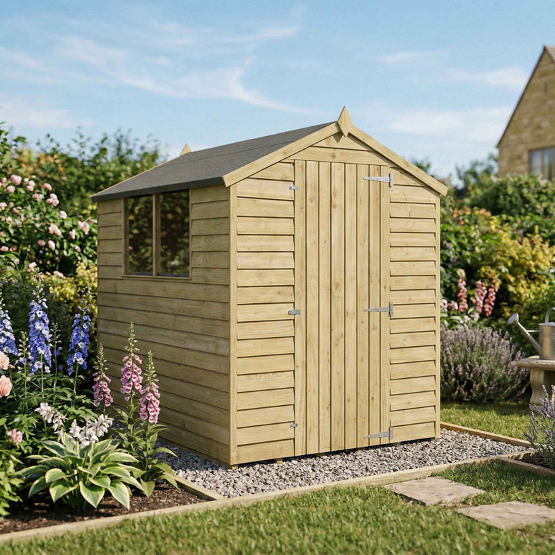 Mercia 7 x 5ft Overlap Apex Shed, No