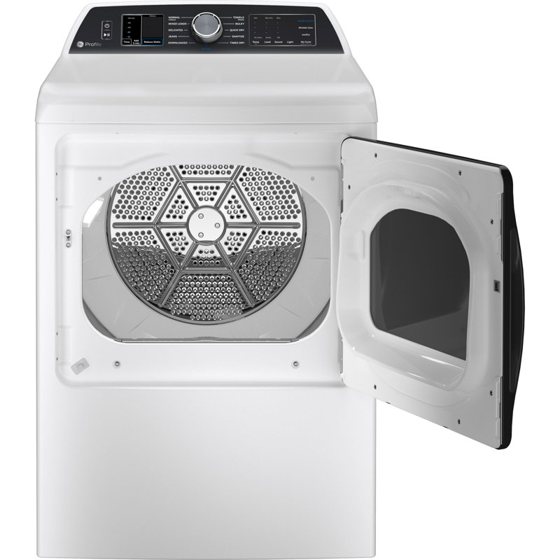 7.4 Cubic Feet Cu. Ft. Smart Dryer with Steam Dry, White, 3-way, Gas