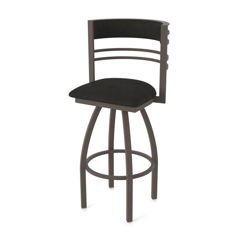 Hunter Swivel Stool, Tabouret de bar (siège d'une hauteur de 30 po), Bronze, Vinyle - Espresso Canter