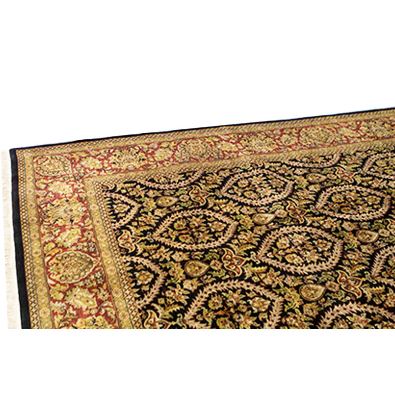 Oriental Area Rug in Black/Red/Camel