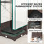 Transformez votre balcon avec un lit de jardin surélevé autoportant et un treillis de couleur brune, avec une housse de protection en PE et un drainage intégré pour les plantes grimpantes